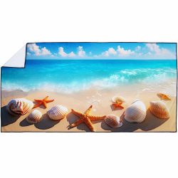Seestern Shell Strandtuch 90x180 cm Schnell Trocknende Badetuch Sandfrei Handtuch Strandhandtuch Strandtücher Groß Badehandtuch Tragbares Handtücher Leichtes und Dünnes Blau Ozean Strand Seestern Shell-2 Angebot bei HelloDeals