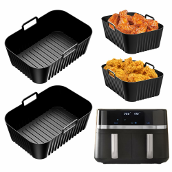 2 Stück Airfryer Silikonform Heißluftfritteuse Zubehör für Russell Hobbs Heißluftfritteuse 2 Kammern 9L(2 x 4.5L), Wiederverwendbar Dual Zone Rapid Airfryer Zubehör für Russel Hobbs 27681-56 Angebot bei HelloDeals