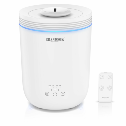 Brandson - Luftbefeuchter mit Fernbedienung - 2,2 Liter – LED Farben Stimmungslichter – Timer – sehr leise – praktische Status-LEDs - für Wohnzimmer Kinderzimmer Schlafzimmer Angebot bei HelloDeals