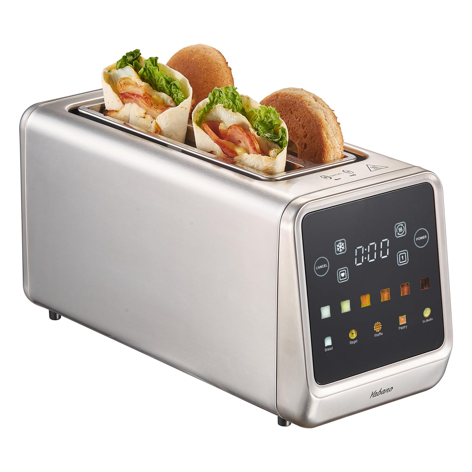 Yabano Toaster 4 Scheiben mit Touchscreen & Memory-Funktion, Single-Slice-Technologie, Timer, Auftau- & Aufwärmfunktion, Edelstahl Toaster mit 6 Bräunungsstufen, 5 Brotprogramme Grau 2 Solt Angebot bei HelloDeals