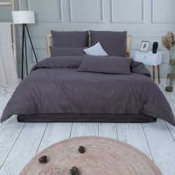 Vency Bettwäsche 200x200 3-Teilig Anthrazit - Oeko-TEX 100% Baumwolle, 1x Bettbezug + 2X Kissenbezug 80x80 Reißverschluss, Ranforce Modell Anthrazit 200x200 Angebot bei HelloDeals