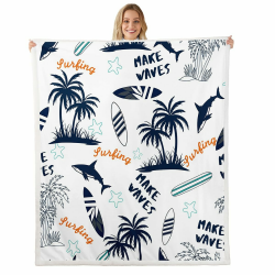 Homemissing Palmtree Flanell Fleecedecke Surfboard Surfing Sport Kuscheldecke Für Couch Reisen Sofa Hawaiianische Tropische Decke 150x200cm Hai Sterne Dekoration Wohndecke Mehrfarbig 54 150x200cm Angebot bei HelloDeals