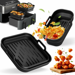 Airfryer Zubehör für Philips Airfryer Dual Basket 3000-5000 serie 9L (6L/3L), 2 Stück Faltbar Silikonform Heißluftfritteuse Einsatz für Philips Airfryer XXL 9L, NA350/NA352/NA550 Angebot bei HelloDeals