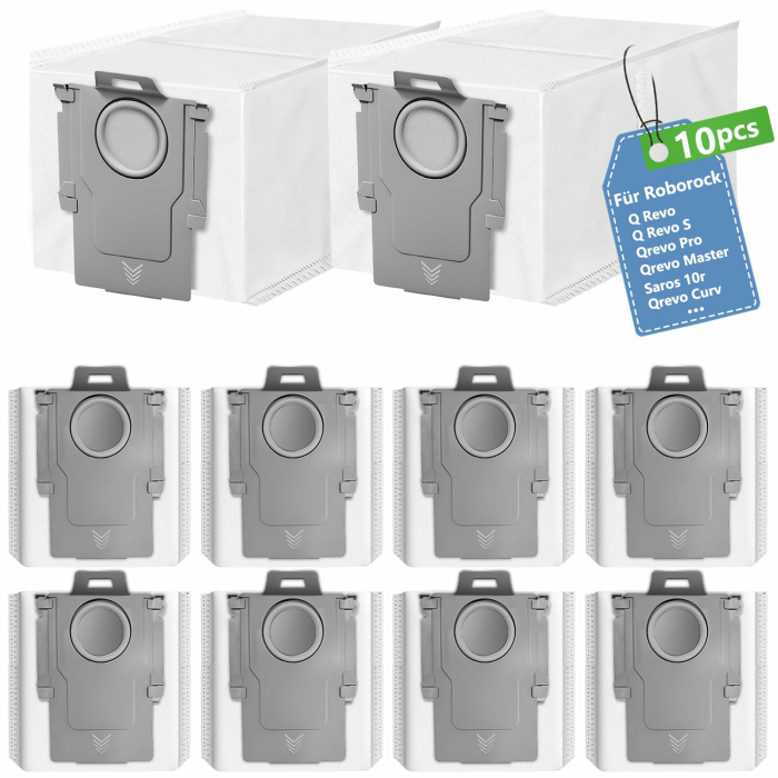 10 Stück Staubbeutel für Roborock QV 35S/35A/Saros 10R/Qrevo Curv/Qrevo S5V/Q Revo/Qrevo S/Qrevo Pro/Qrevo Slim/Qrevo Maste/Qrevo Edge/S8 MaxV Ultra,Kompatibel Ersatz Zubehör Staubsaugerbeutel Angebot bei HelloDeals