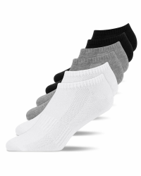 Snocks Sneaker Socken Herren & Damen 6er Set Gr. 35-50 Kurze Socken Baumwolle 43-46 2x Schwarz + 2x Weiß + 2x Grau Angebot bei HelloDeals