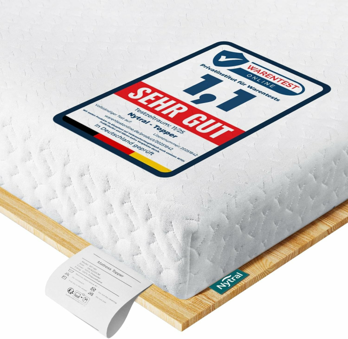 Topper 160x200cm H3 & H4, 7.5 cm Höhe Schlafsofa Bett Gelschaum, Öko-TEX Zertifiziert, Atmungsaktiv & Waschbar, Matratzentopper für Boxspringbett, Wohnwagen & Schlafsofa 160 x 200 x 7.5 cm H3/H4 bis 120KG Angebot bei HelloDeals