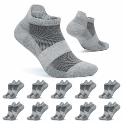 FALARY 10 Paar Sneaker Socken Herren Damen Kurze Socken Baumwolle Sportsocken Atmungsaktive Laufsocken 10x Grau 39-42 Angebot bei HelloDeals