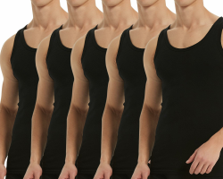 Unterhemd Herren Tank Top 3/5er Pack Baumwolle Feinripp ärmellos Muskelshirtst Männer Sportunterhemden XL 5*schwarz Angebot bei HelloDeals