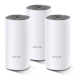 TP-Link Deco E4 Mesh WLAN Set (3er Pack), AC1200 Dual Band Router & Repeater (Reichweite bis zu 370m², ideal für große Häuser mit mehreren Geräten, 6X 100Mbit/s Ports) weiß 3-teilig Angebot bei HelloDeals