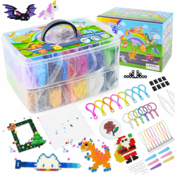 lompyeu 18000 Pcs Bügelperlen Set, 5mm Bügelperlen 38 Farben, mit 98 Pcs Bastelset Accessoires-8 Platten,8 Kühlschrankmagnete,Geschenk Mädchen 5,6,7,8,9,11,12 jahre 18000 Bügelperlen Set Angebot bei HelloDeals
