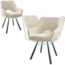 2er Set Esszimmerstuhl Drehbar mit Armlehne, Drehbar 360°, Küchenstuhl, Moderner Polsterstuhl mit Stoffrückenlehne für Küche, Esszimmer, Schlafzimmer, Beige 360° Drehbar-beige 2er Drehbar Stühle Angebot bei HelloDeals