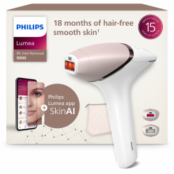 Philips Lumea IPL 9900 Series Haarentfernungsgerät mit SenseIQ & SkinAI Technologie – Alternative zur Laserhaarentfernung – 2 Aufsätze für Körper & Gesicht (BRI950/02) Angebot bei HelloDeals