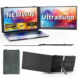 Laptop Bildschirm Erweiterung Ultradünn Ultraleicht 14" FHD 1080P IPS Screen Extender Monitor Erweiterung Extension Display Extender für 13,3-17" Laptop Kompatibel mit Windows MacBook Chrome S8 - Single - 14" Angebot bei HelloDeals