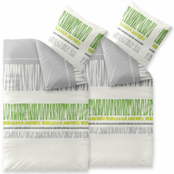 CelinaTex Enjoy Bettwäsche 135 x 200 cm 4teilig Baumwolle Bettbezug Seersucker Alma Streifen Weiß Grau Grün 4 tlg. 135 x 200 cm Alma Streifen Weiß Grau Grün Angebot bei HelloDeals