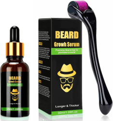 Bartwuchs Kit mit Titanium Derma Roller, Bartroller 0.5mm, Beard Roller/Bartwuchs-Serum-Öl,Bartwuchs Roller,Beard Microneedle, Bartpflege-Set Bestes Geschenk für Männer/Vater Angebot bei HelloDeals