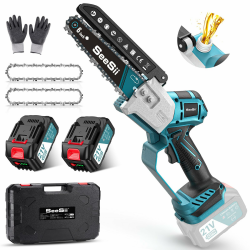SEESII Bürstenlose Mini Kettensäge 6 Zoll, Handkettensäge mit 2 * 4000 mAh Akkus, Einhand Akkusäge mit Automatischem Öler, Kompatible mit Makita Akku 18V, Elektrische Säge für Holz, Ast 6 Zoll Bürstenlose Angebot bei HelloDeals