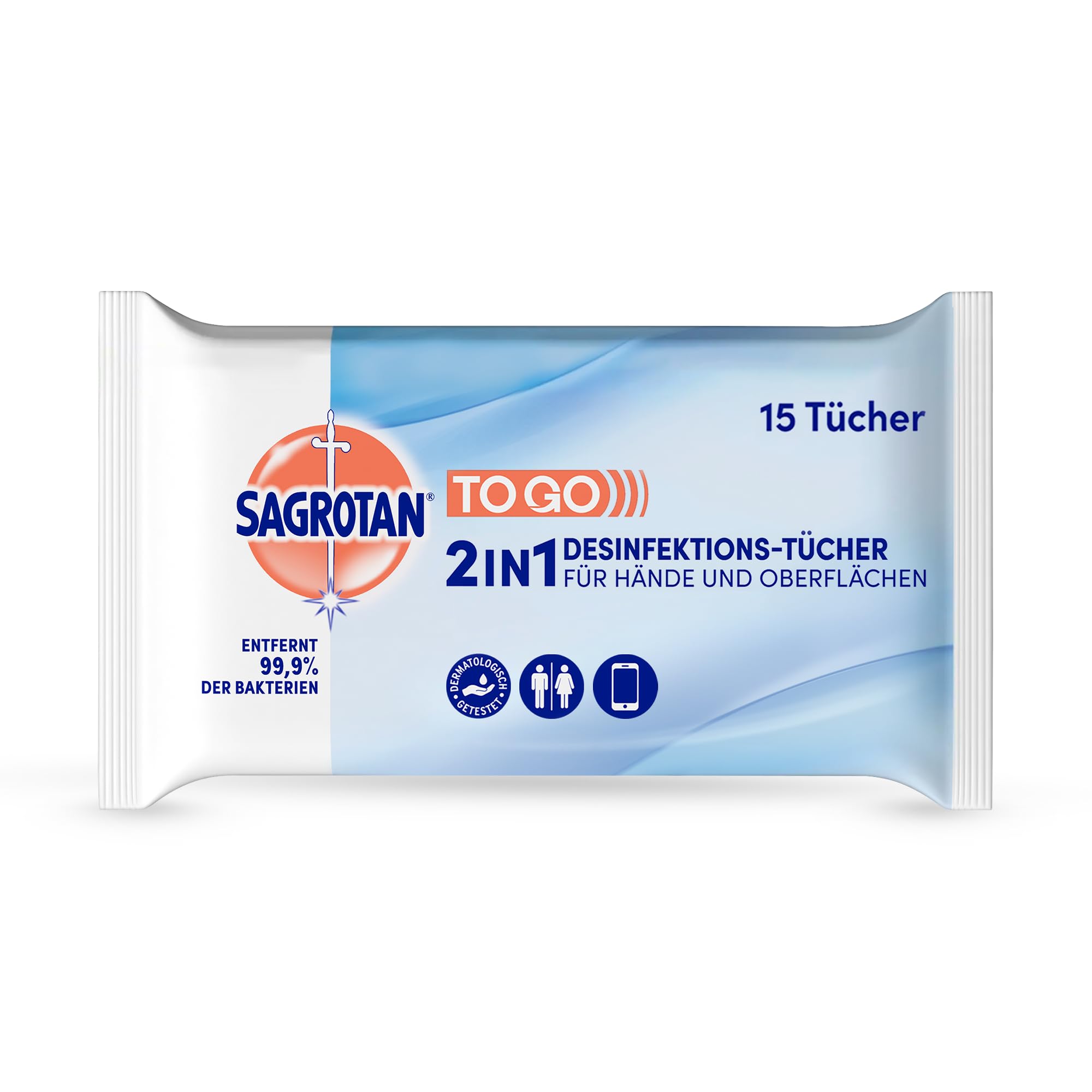 Sagrotan 2in1-Desinfektionstücher – Zum Desinfizieren von Händen und Oberflächen – 1 x 15 Feuchttücher in wiederverschließbarer Verpackung 15 stück (1er Pack) Angebot bei HelloDeals