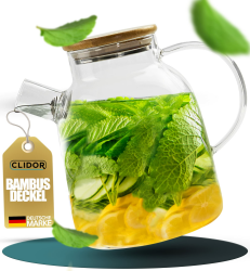 Teekanne mit Siebeinsatz - 1,6 Liter, verstärkte Glasstärke für bessere Isolierung, Teekanne mit Stövchen nutzbar, Teekanne Glas, Thermo Teezubereiter, robuster Teapot, Teebereiter (1600ml) Angebot bei HelloDeals