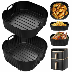 19-23CM Airfryer Silikonform Heißluftfritteuse, Airfryer Zubehör für Cosori 5.5L/6L/6.2L,Cosori 10.8L, Philips NA230, Ninja AF180 Heißluftfritteuse Zubehör Wiederverwendbar anstelle Backpapier. Angebot bei HelloDeals