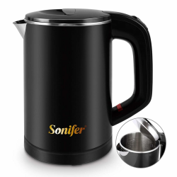 0,6l Edelstahl Camping Reisewasserkocher Kabellos Wasserkocher Kunststoffschale Doppelwand-Design 800W Teekessel Teekocher Verbrennungen vermeiden Leise Heizung | Energiesparend Angebot bei HelloDeals