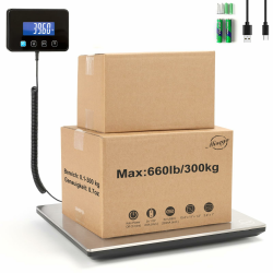 Miseyo Paketwaage, 300kg/20g, Hochpräzise Plattformwaage aus Edelstahl, Postwaage mit LCD/Halte/Tara Funktion für Pakete, Gepäck, Lagerhaus,Unternehmen, Inklusive Batterien&Typ-C Angebot bei HelloDeals