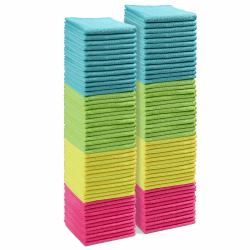 AIDEA Microfasertücher 100 Stück, Mikrofasertücher Mikrofaser Putzlappen Küch Reinigungstücher Geschirrtücher für Haus, Auto, Motorrad, Fenster, 30 x 30 cm Angebot bei HelloDeals