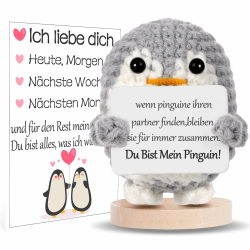Ich Liebe Dich Geschenke für Frauen Männer, Geschenk für Paar- Gestrickter Pinguin, Partner Geschenke, Hochzeitstag, Jahrestag für Sie Ihn, Liebes Geschenk für Ihn Sie Grau Angebot bei HelloDeals