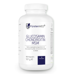 FürstenMED® Glucosamin Chondroitin MSM Hochdosiert + Vitamin C, 180 Kapseln als 4 Fach Komplex mit Glucosamine, Laborgeprüft & Ohne unerwünschte Zusatzstoffe Angebot bei HelloDeals
