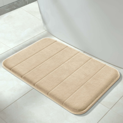 Yimobra Badematte rutschfest, 61 x 43 cm, Super Wasseraufnahme, Dick, Maschinenwaschbar, Leicht zu Trocknen Badezimmerteppich – Beige Beige 61 x 43 cm (Rechteckig) Angebot bei HelloDeals