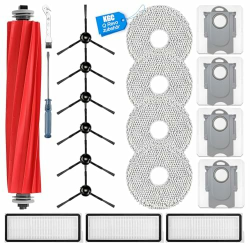 20 Stück Zubehörset für Roborock Q Revo/ P10 Staubsaugerroboter【Not for Q Revo S/Pro/Maxv】1 Hauptbürste,3 Hepa-Filter,6 Seitenbürsten,4 Wischtücher,4 Staubbeutel，1 Schraubendreher，1 Reinigungsbürste qrevo Zubehörset（20 pack） Angebot bei HelloDeals