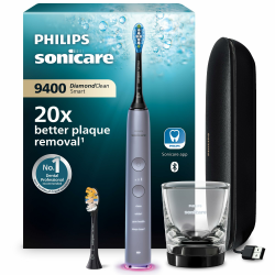 Philips Sonicare DiamondClean Smart 9400 elektrische Zahnbürste, Schallzahnbürste mit App, Drucksensor, Bürstenkopferkennung, 4 Putzmodi und 3 Intensitätsstufen, Grau, Modell HX9917/90 Sonicare 9400, Grau, 2 Bürstenköpfe Angebot bei HelloDeals