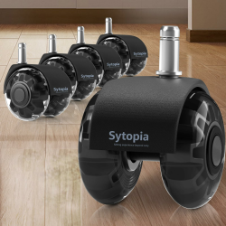 Sytopia Bürostuhl Rollen 11mm x 22 mm, 5er Set Rollen für Bürostühle, Super Leise und Weiche für Hartböden, Parkett, Teppich, Laminat, Keine Bodenschutzmatte Nötig (Schwarz, Nicht für 1KEA 10mm Stift) 11 x 22 mm Schwarz Angebot bei HelloDeals