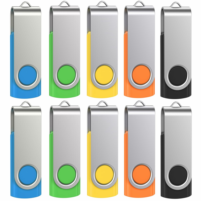 Uflatek USB Stick 16GB 10er Pack – Bunte USB 2.0 Speichersticks Memory Stick, Drehbares Metall-Design, Ideal für Büro, Schule, Datensicherung & Werbegeschenke Multicolor 16.0 GB Angebot bei HelloDeals