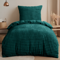 RUIKASI Winter Plüsch Bettwäsche 135x200 2teilig Grün - WarmeKuschelig Weich Flauschige Flanell Fleece Bettwäsche Luxus Wende Bettbezug mit Reißverschluss und 1 Kissenbezug 80x80cm Angebot bei HelloDeals