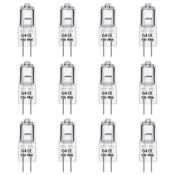 Caldarax 12 Stück G4 20W Halogenglühbirne 12V, Dimmbar 2700K Warmweiß, 280LM, 2 Pin Halogen Stiftsockellampe, G4 Halogenlampen 20 Watt, für Kronleuchter, Dunstabzugshauben, Schrankbeleuchtung G4 20w 12v Angebot bei HelloDeals