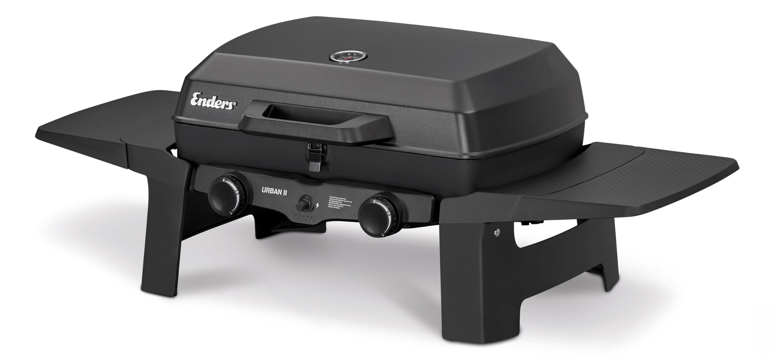 Enders Gasgrill Urban II, Tischgrill, Grillen-, Kochen- und Backen Funktion, 2 Brenner Edelstahl, mit Grill-Thermometer, Balkon-, Camping-Grill, Aluguss-Gehäuse, Gusseisen-Rost #2070 URBAN II (2025) Single Angebot bei HelloDeals