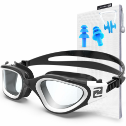 W1 Erwachsene Schwimmbrille für Herren Damen, Anti-Beschlag, UV-Schutz, wasserdicht, Erwachsene Unisex, Jugendliche #00.Weiß Schwarz | Klar Gläser Angebot bei HelloDeals