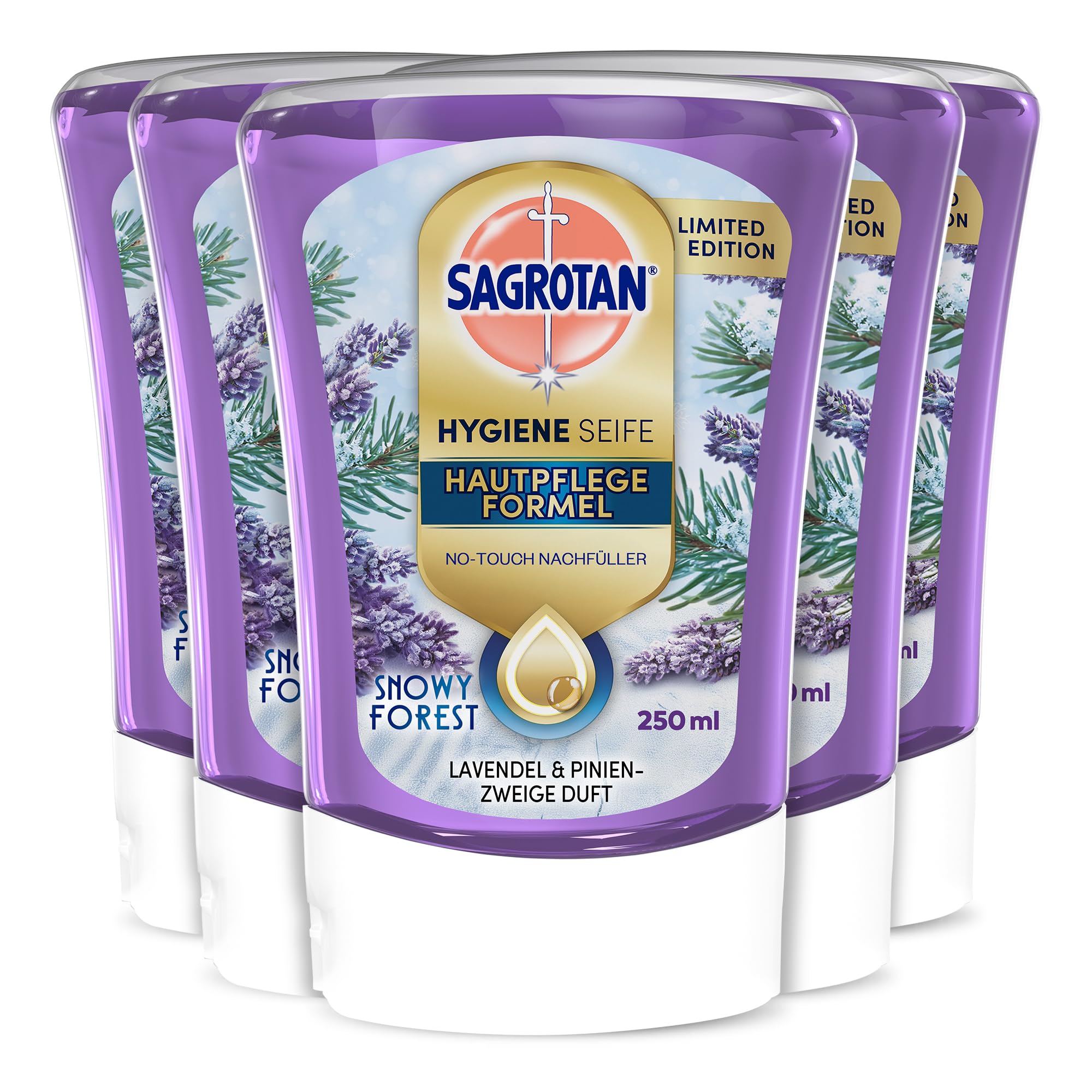 Sagrotan No-Touch Nachfüller Snowy Forest Limited Edition – Für den automatischen Seifenspender – 5x250ml Snowy Forest 1.25 l (1er Pack) Angebot bei HelloDeals