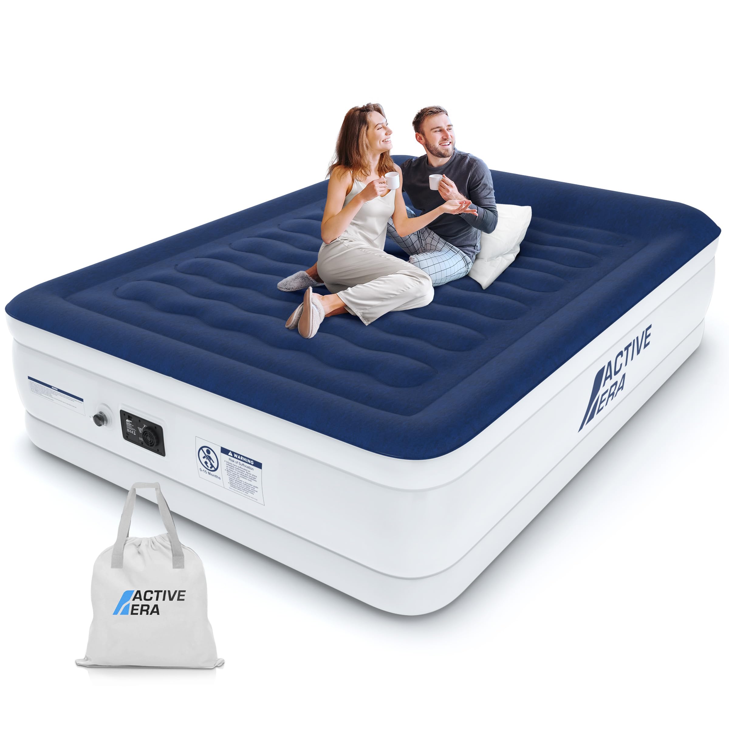 Active Era Luftmatratze 2 Personen 150×200×36.5 cm, Selbstaufblasendes Luftbett mit elektrischer Pumpe, Aufblasbare Matratze in 3 Min, Komfortables Gästebett für Camping & Zuhause 2 Personen (200 x 150 x 36.5 cm) Angebot bei HelloDeals