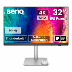 BenQ PD3226G 32" 4K UHD 3840x2160 144Hz Monitor für Designer, IPS, 95% P3, 100% sRGB, 90W Thunderbolt 4, Software-Kalibrierung, KVM, Daisy Chain, reflexionsfreies Nano Matte Panel, höhenverstellbar P3, Thunderbolt 4 32" 4K 144Hz Angebot bei HelloDeals
