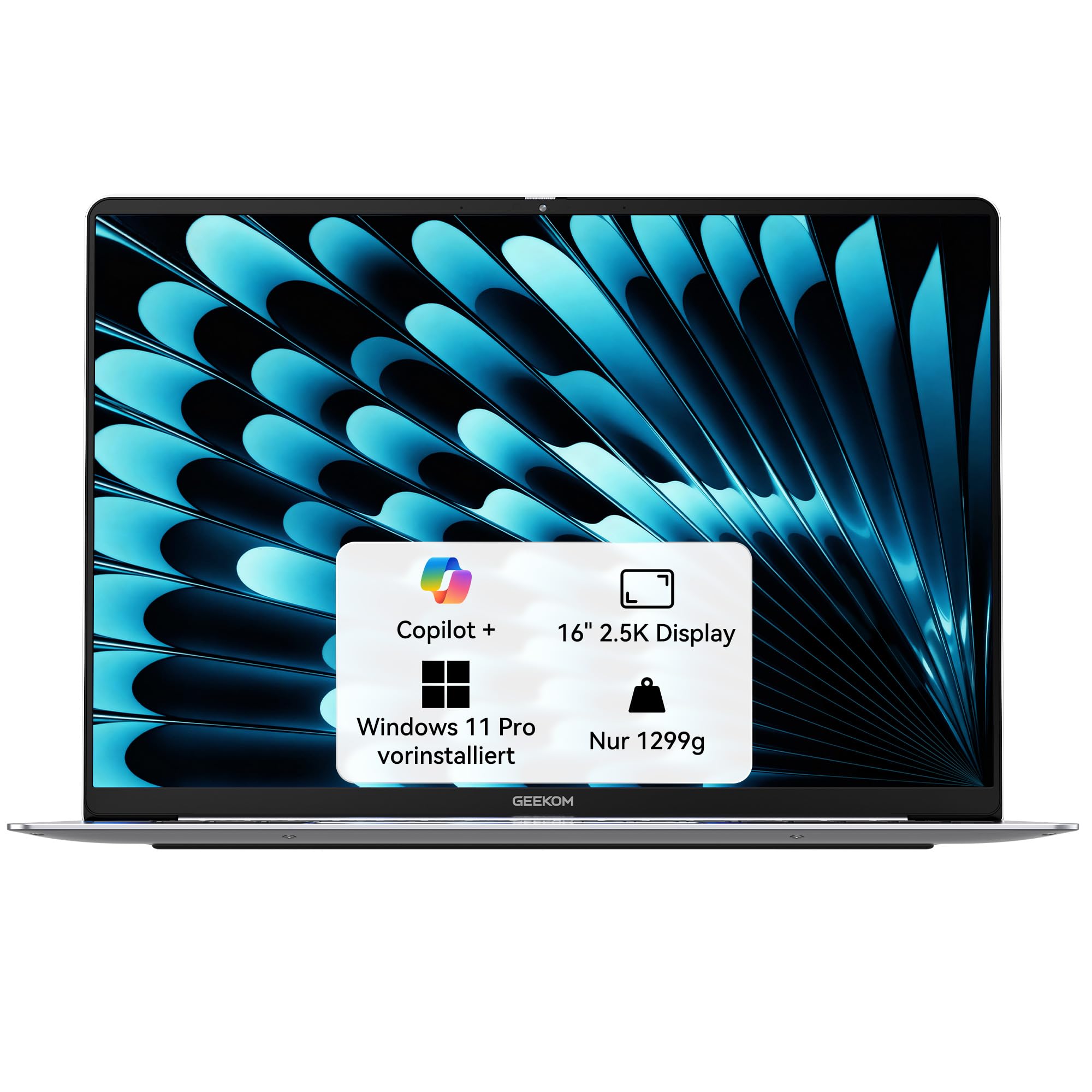 GEEKOM GeekBook X16 Pro Laptop, 1299g Metallgehäuse, 16" 2.5K, Intel Core Ultra 9-185H, 32GB LPDDR5x 7500MT/s, 2TB SSD, USB4, Fingerabdrucksensor, DTS:X Ultra, bis zu 17h Akku, Copilot, Windows 11 Pro GeekBook X16 Pro U9 32GB+2T Angebot bei HelloDeals