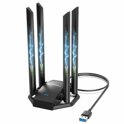 NEWFAST 1300 Mbit/s WLAN Stick für PC,Leistungsstarker WiFi Adapter mit 4x6dBi High Gain Antennas,WLAN Adapter Dual-Band (5GHz/2.4GHz),WPA3-Encryption,MU-MIMO,Only for Windows 11/10/8.1/8/7/XP 1300Mbps Angebot bei HelloDeals