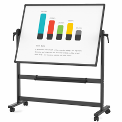 VIZ-PRO Doppelseitiges Magnetisches Mobiles Whiteboard, 120 x 90 cm, Schwarzer Aluminiumrahmen und Ständer Schwarz 120B x 90H cm Angebot bei HelloDeals
