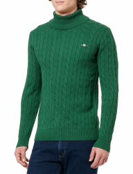 Gant Herren Cotton Cable Turtle Neck Pullover (1er Pack) 3XL Forest Green Angebot bei HelloDeals