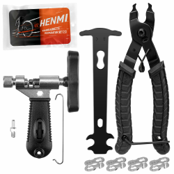 HENMI Kettennieter Fahrrad, Kettenzange, Kettenschloss Zange und 4 Paar Fahrradketten Nieten Fahrradkette Reparatur Set für 6-12 Fach Fahrradkette Werkzeug Fahrradkette Reparatur Set 2.0 Angebot bei HelloDeals
