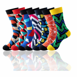 VEGCOO 7 Paar, Lustige Socken, Socken Bunt, Bunte Herren, Passt Für Die Meisten Männergrößen Streifen Angebot bei HelloDeals