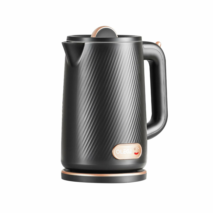OLEGA Wasserkocher - 1800W Schnellaufheizender Elektrischer Teekessel BPA-freier 304 Edelstahl Elektrischer Wasserkocher mit Automatischer Abschaltung und Trockengehschutz 1.8L Schwarzes Neues Angebot bei HelloDeals
