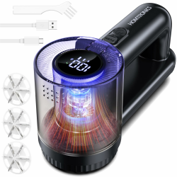 Fusselrasierer Elektrisch, [USB Aufladung] Homtronics Fusselentferner für Kleidungsstücke, LED-Anzeige 3 Einstellbaren Leistungsstufen, Fusselfräse mit 6-Klingen-Kopf für Kleidung Sofa Teppich,Schwarz Angebot bei HelloDeals