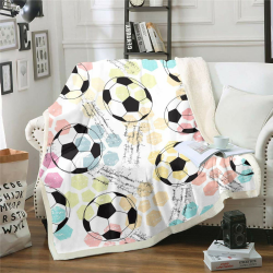 Homemissing Kinder Fußball Sport Thema Kuscheldecke für Sofa Couch Fußball Ball Muster Plüsch Decke 150x200cm Farbenfroh Grunge Stil Warm Wohndecke Geometrie Raum Dekoration Mehrfarbig 59 150x200cm Angebot bei HelloDeals