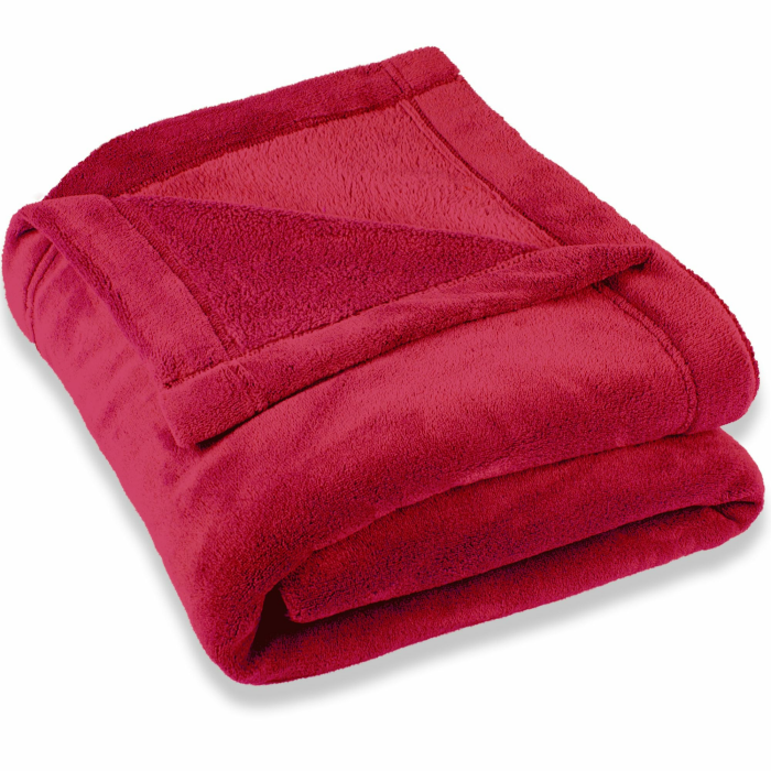 CelinaTex Flauschige Kuscheldecke XXL 220 x 240 cm rot Decke Sofa warm Wohndecke weich Mikrofaser Fleece Oeko-TEX Montreal Angebot bei HelloDeals